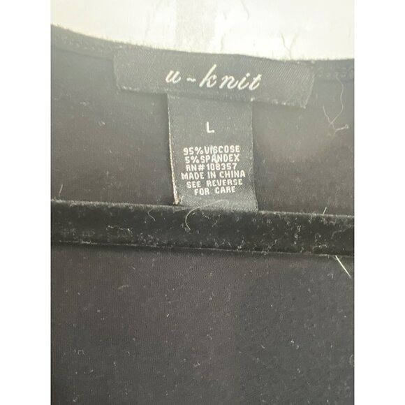 u-knit Tunic Tank Sequin Embellished Tank Top Women L Black Silver Sequins Stret - Picture 3 of 6